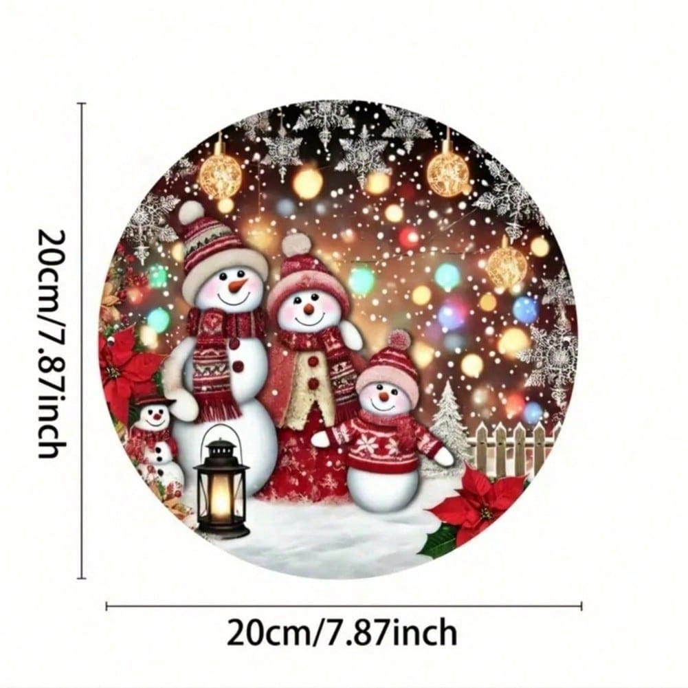 Vintage Snowman Family Metal Wall Art Winter Holiday Decor For Home Garden 20x20
