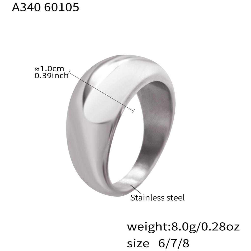Geometric Curved Smooth Band: Fashionable Heavy Workmanship Ring for Women - Cold Style Index Finger Accessory