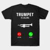 Camiseta Estampada Preta Masculina Trompete Sem Corte Papel de Transferência Estampado Camiseta de Algodão