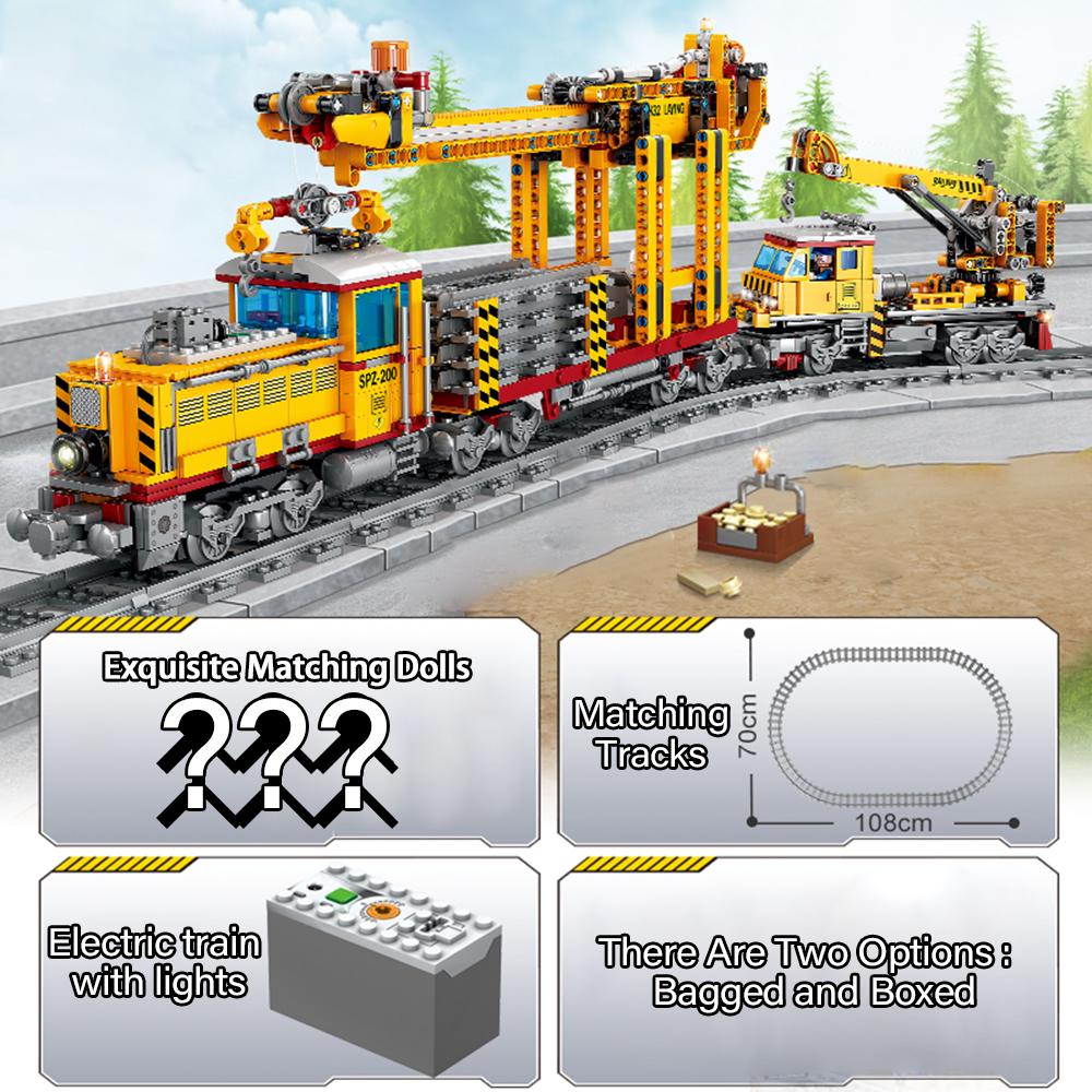3D City Train DIY Electric Building Blocks Set - Motorized Model Kit, Interactive Educational Toy & Collectible Gift for Kids