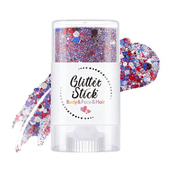 Independence Day Body Patriotic USA Glitter Stick Face Hair Flag Glitter Accessories Sparkling E