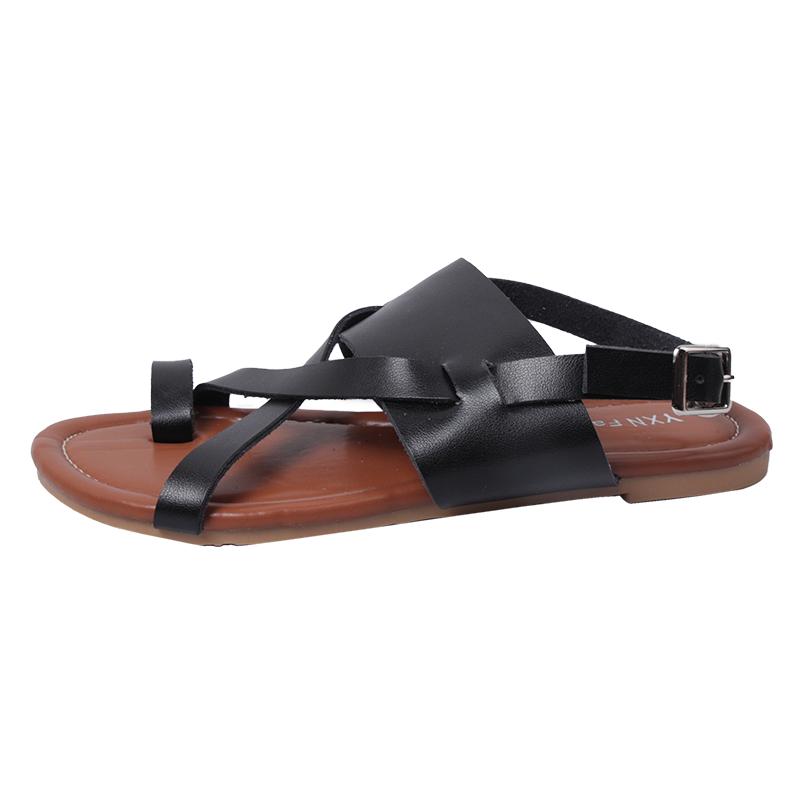 Fashion Women's Casual Flat Sandals Clip Toe Design Trend Brown Comfortable Roman Shoes Summer Wear Sandals Every Day Zapatos De Mujer