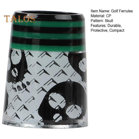 Ferule de golf, inele plate pentru fier de golf, pentru ferule de club de golf cu vârf conic de 0,370 inch, cu ax cu pană, design craniu