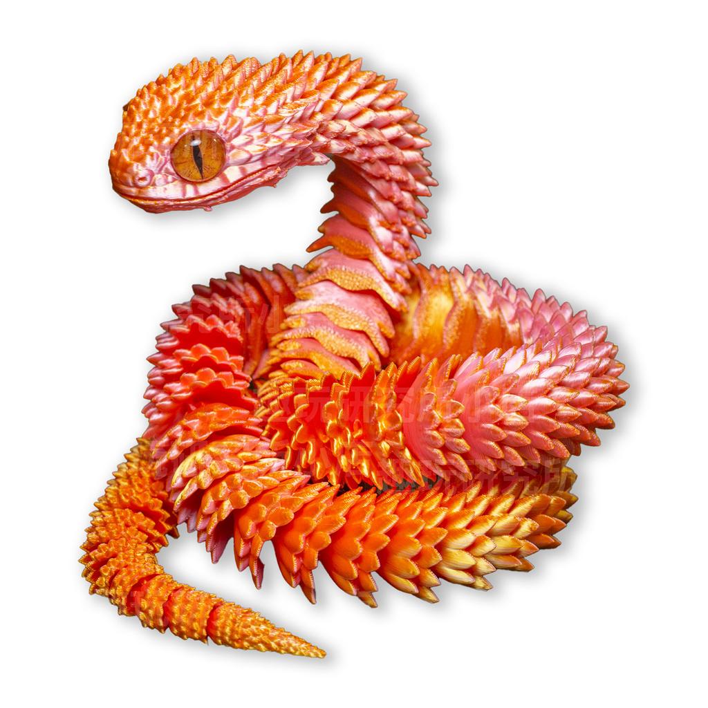 60cm 3D-gedruckte Schlange Drehbare Gelenke Schlangenfiguren Kreatives Heim-Büro Schreibtisch Handwerk Ornamente Neujahrsbastelgeschenk