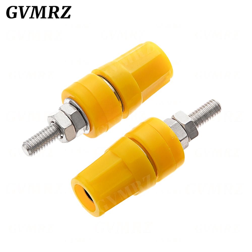 5PCS M4X36 Pure Copper Terminal 4MM Banana Jack Socket 20A Binding Post Banana Plug Connector M4*36 Black Red Blue Green Yellow