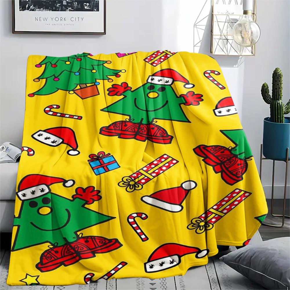 1PC Mr. Men Little Miss Patterned Flannel Blanket Suitable For All Seasons for Home Decor Warmth and Comfort Gifts Holiday Present