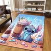 1pc Cute Stitch Pattern Area Rug Soft Flannel Floor Mat for Living Room,Office,Bedroom and Carpet,Sofa Coffee Table Floor Mat