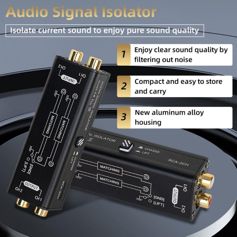 Stereo-Musiksignal-Isolator Line-Isolator mit vergoldeten Steckverbindern für klare Klangübertragungsqualität