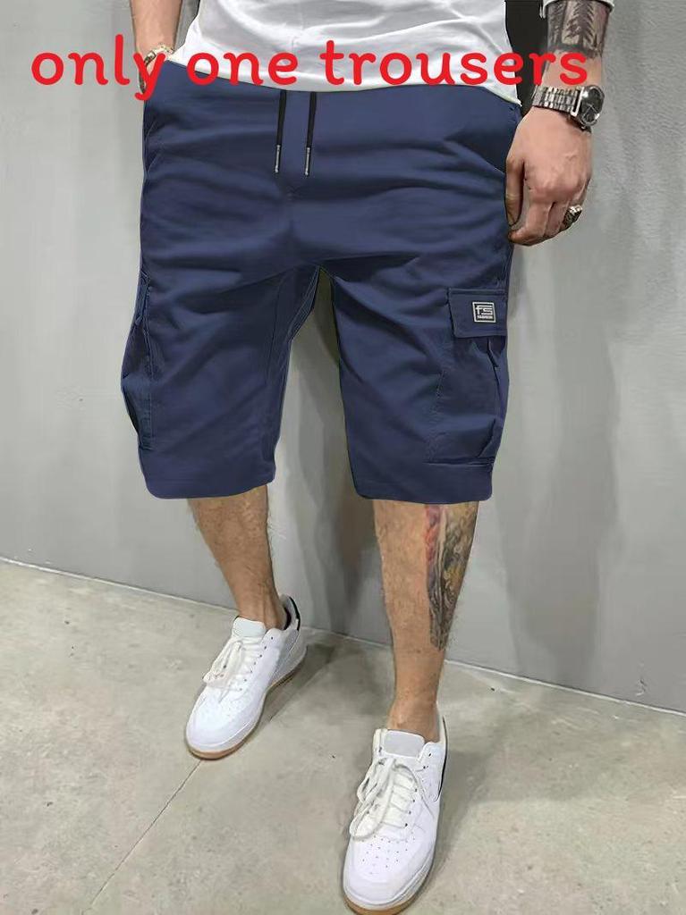 Casual Mens Cargo Shorts With Polyester Fabric For Summer Youth Fashion