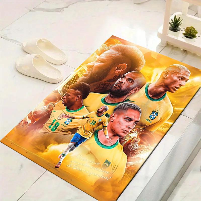 1pc Football Player Action Rug, Office Carpet Indoor Outdoor Entrance Doormat, Non-Slip Soft And Comfortable, Living Room. DT707080