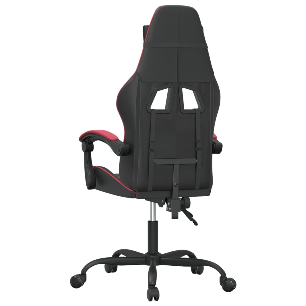 Gaming Chair Swivel Black and Burgundy Artificial Leather