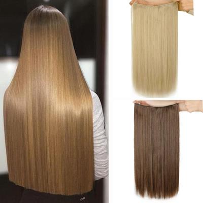 Natural Synthetic Heat-Resistant Fiber Hairpiece Fishing Line Long Straight Hair Invisible One Piece Hair Extension