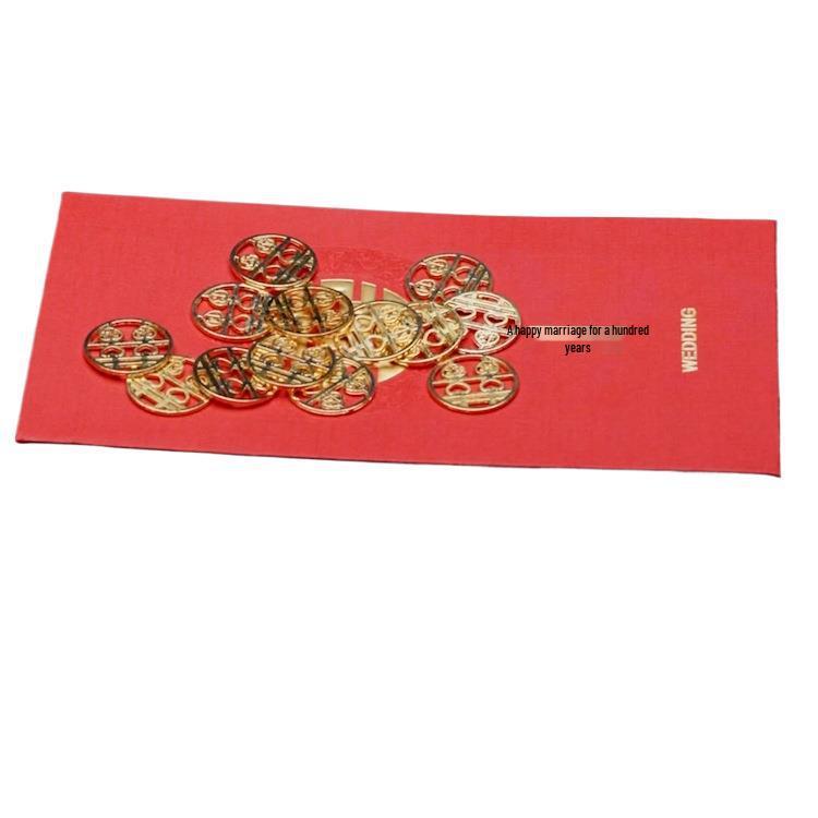High-End Chinese Wedding Red Envelope Set - Hot Stamped Thousand Yuan Design