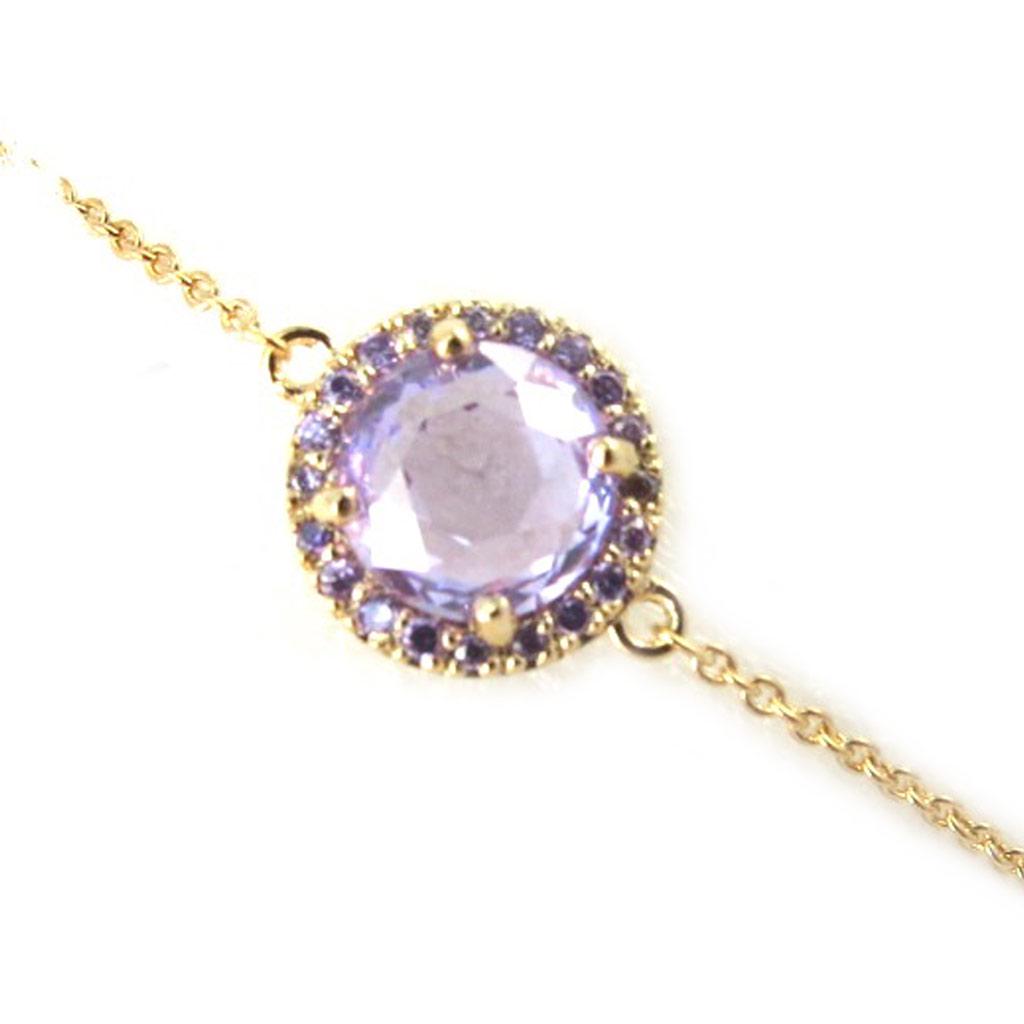 Altesse [M5943] - Bracelet plaqué or 'Sissi' violet doré - 15 mm