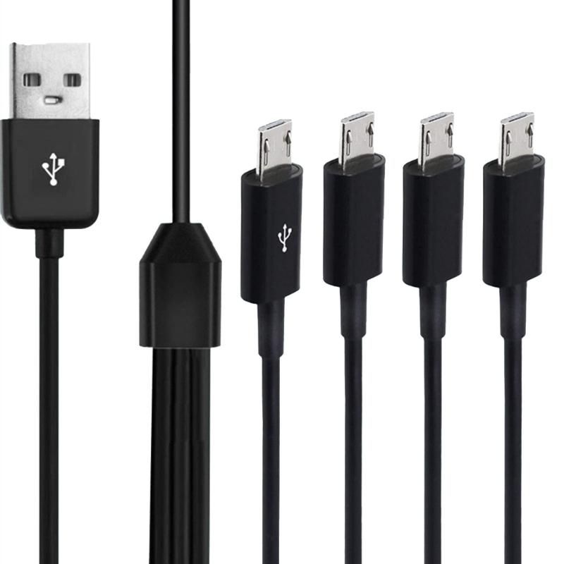 150cm 4 Port Micro USB to USB Splitter Charging Cable For Huawei Samsung Xiaomi Smartphone Tablet