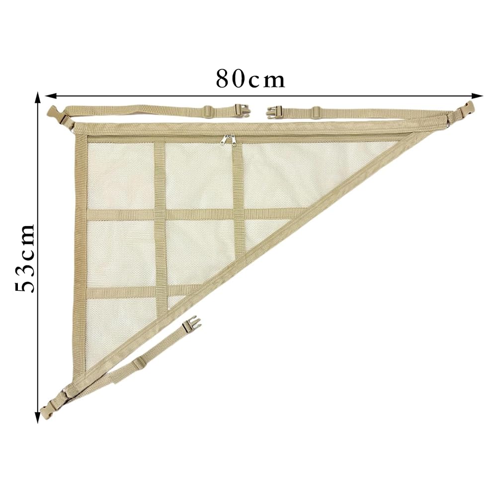 Car ceiling storage Prevents luggage from provides luggage and features adjustable buckle net, 8053 cm, 2-layer type, beige. falling, storage,