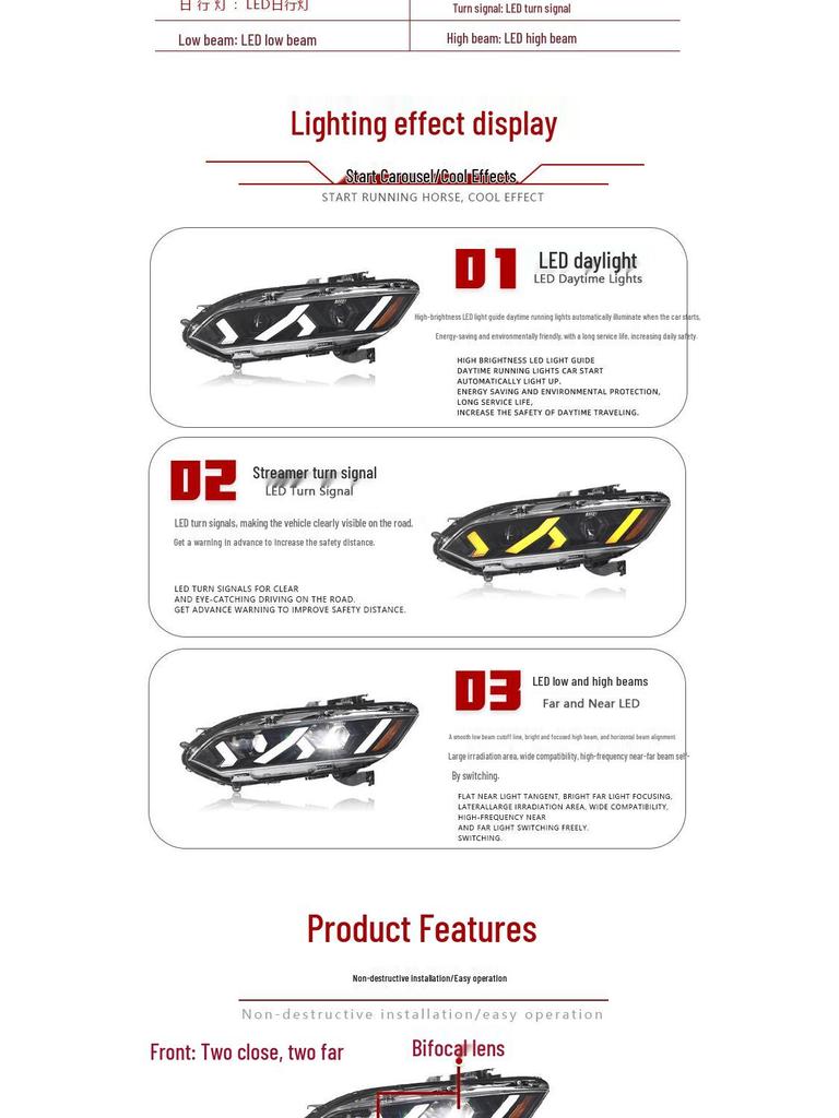 LED Daytime Running Lights & Flowing Turn Signals for 20-22 Honda Breeze Headlight Assembly