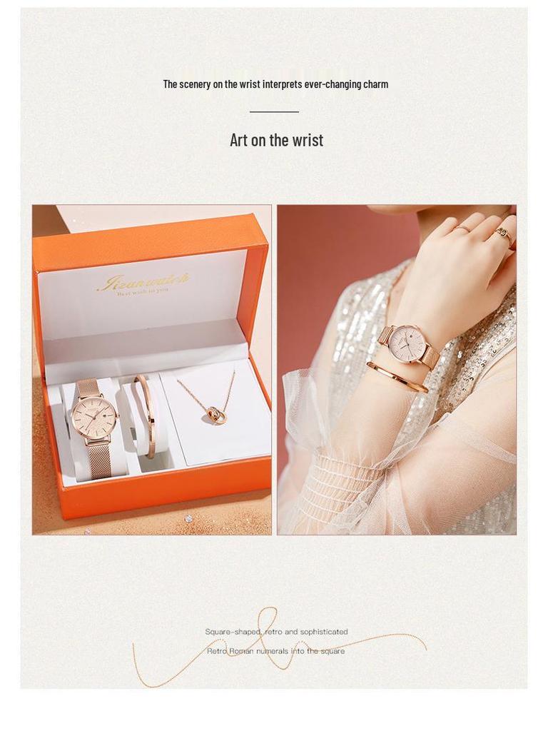 Valentine's Day Gift Women's Luxury Waterproof Starry Sky Watch Set