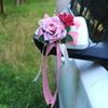 Retro Bow Rearview Mirror Decoration Wedding Party Door Handle Decoration  Automotive Supplies