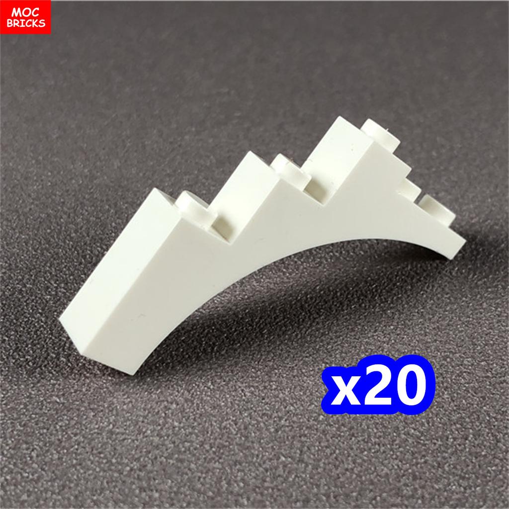 Non-Toxic Moc Bricks Window Fence Arch White Winter Snow Horse Figure City Architectural Church Accessories Children Christmas Toys