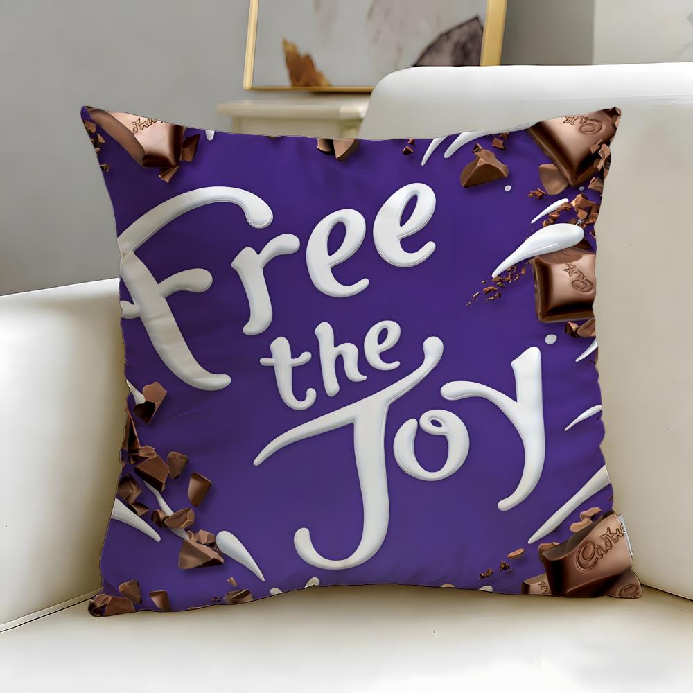 classic snack brand Cadbury Cushion Cover Soft  EasyWash Pillow Case  Versatile for Couch Bed Travel and Office