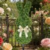 Easter Bunny Topiary Tree Garden Stake Rabbit Shaped Artificial Topiary with Bow Indoor Outdoor Porch Easter Holiday Party Decoration