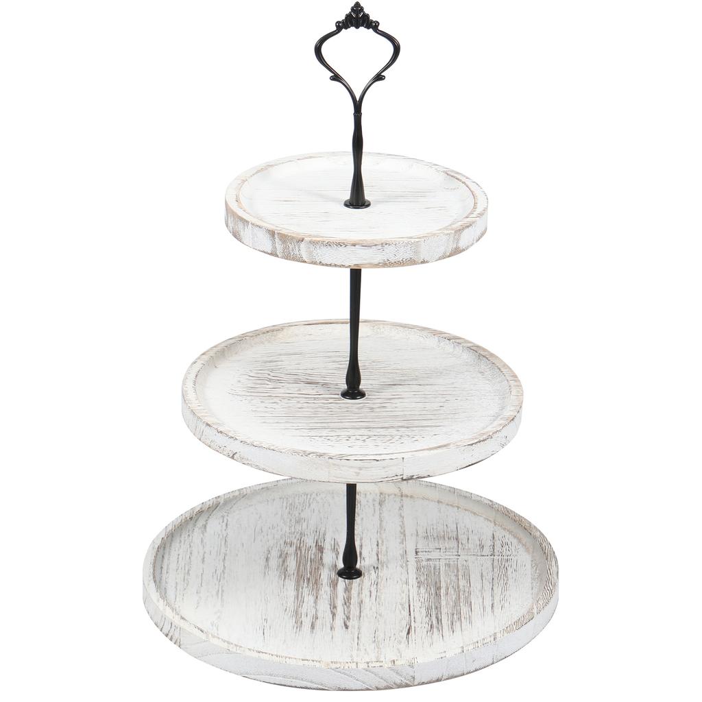 2/3-Layer Wooden Cupcake Stand Round Tiered Cake Display Stand For Birthday Party Dessert Table Fruit Plate Display Tray NEW