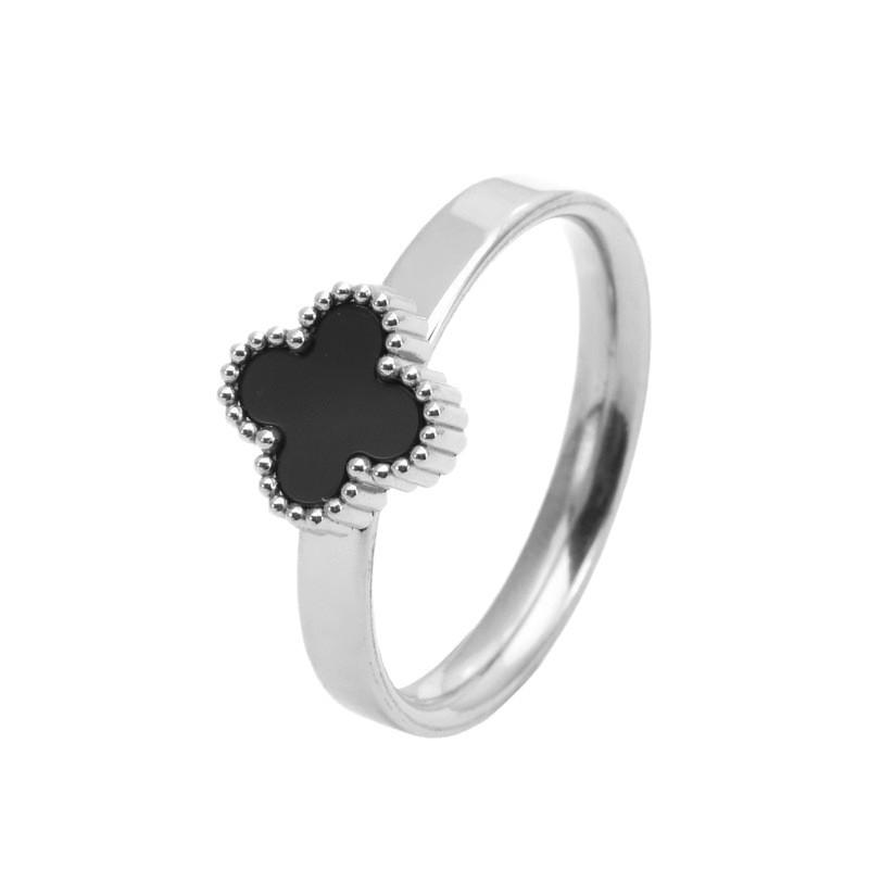 Elegant 18k Four-Leaf Clover Ring with Petal Design, Versatile Non-Fading Jewelry in Ins Style