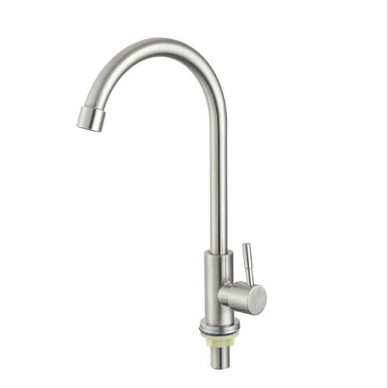 Lanmo Wall-Mounted Brushed Stainless Steel Kitchen Faucet CN plug (adapter included)