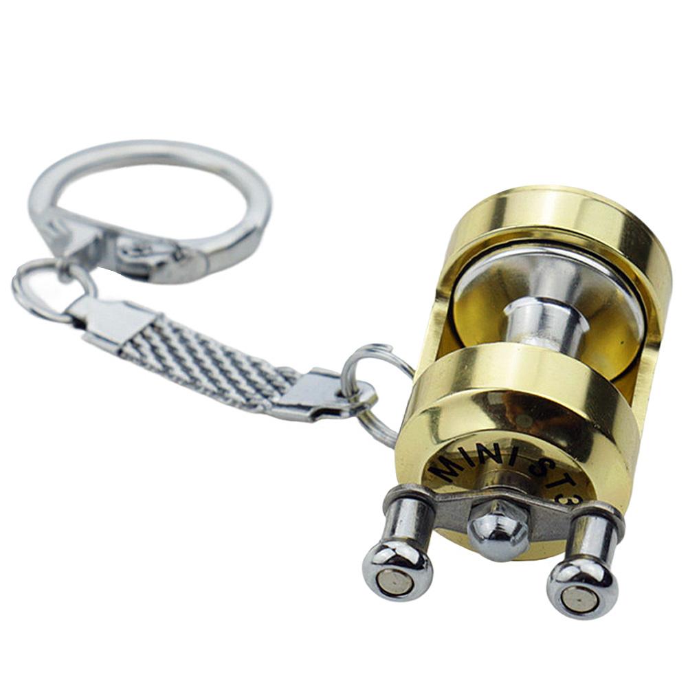 1pc Alloy Fishing Reel Drum Pendant Keychain Miniature Sea Fishing Spinning Wheel Miniature Trolling Reels Drum Wheel Key Chain