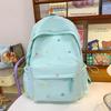 Waterresistant Student Backpack With Star And Moon Embroidery Design For Casual Travel And School