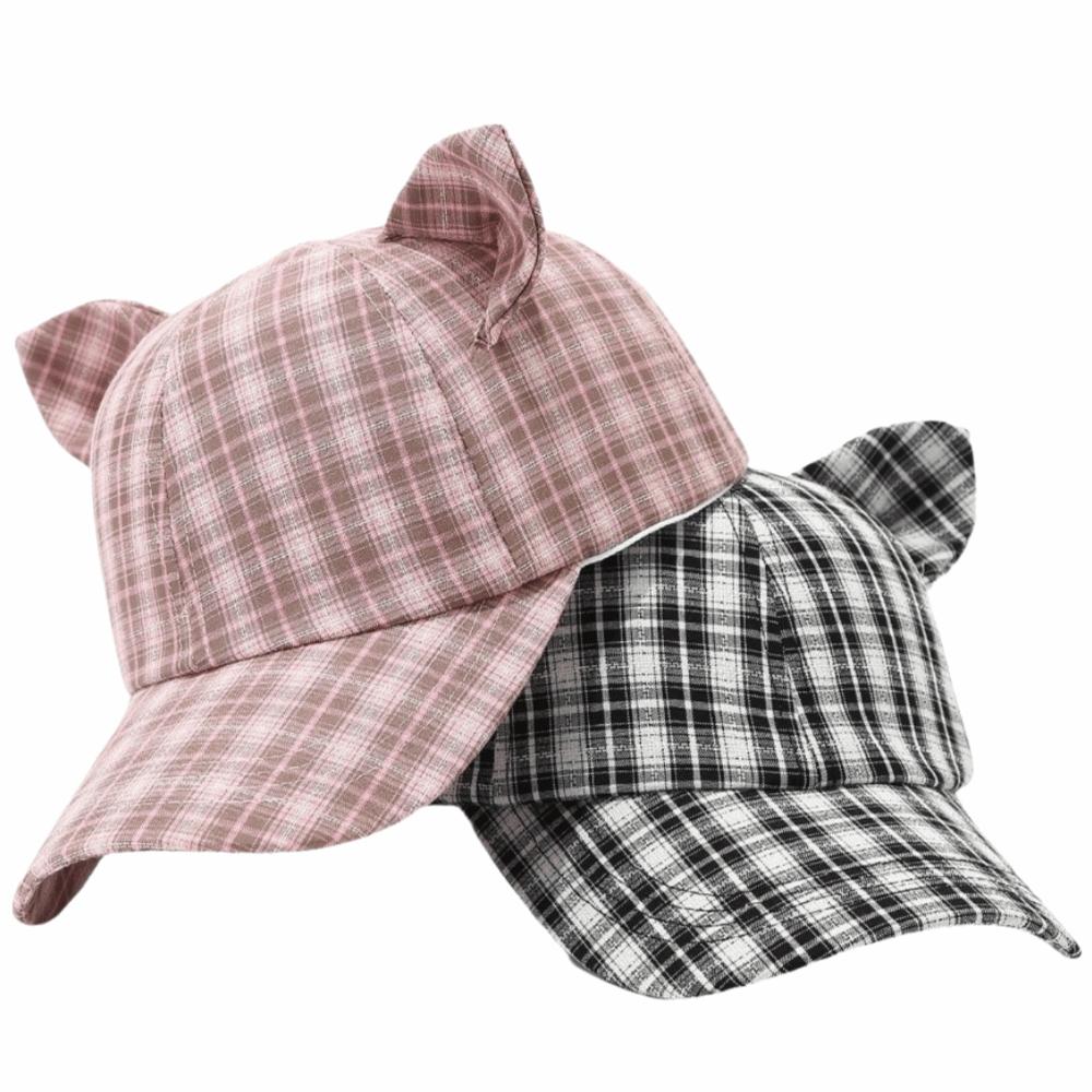 Cute Design Cat's Ears Baseball Cap Retro Fashion Cat Ear Bow Baseball Cap  Casual Wear