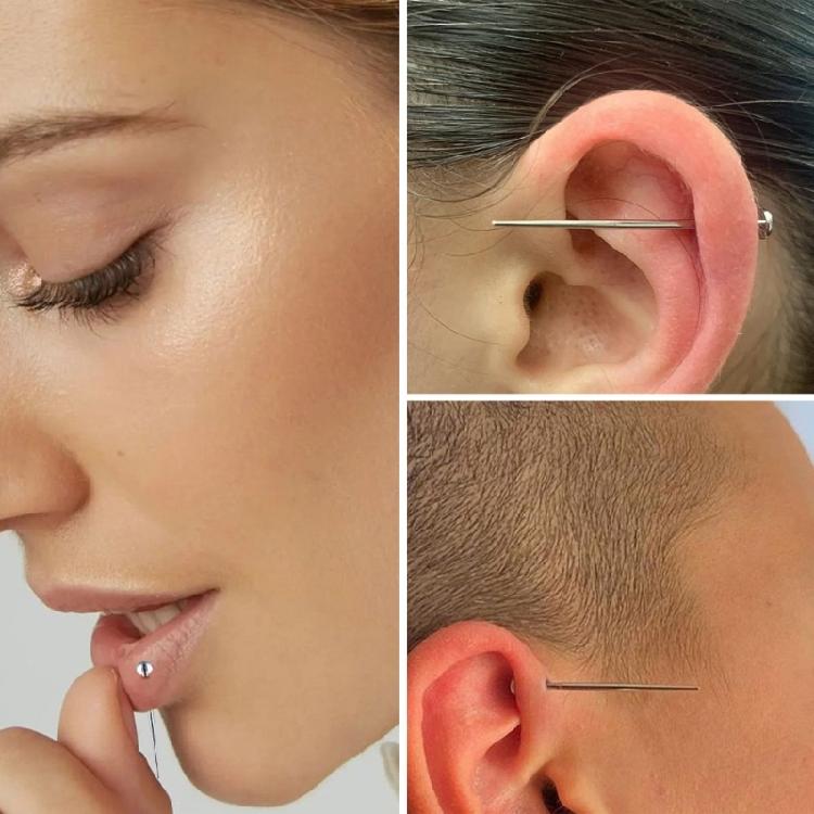 Edelstahl Piercing Kugelgreifer und Einführwerkzeug Set Piercing Zubehör Geeignet für Schmuckwechsel