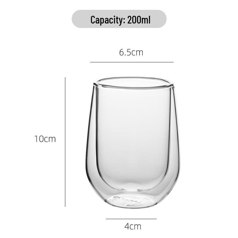 

Кружка из боросиликатного стекла с двойными стенками для воды, молока или кофе 200ml