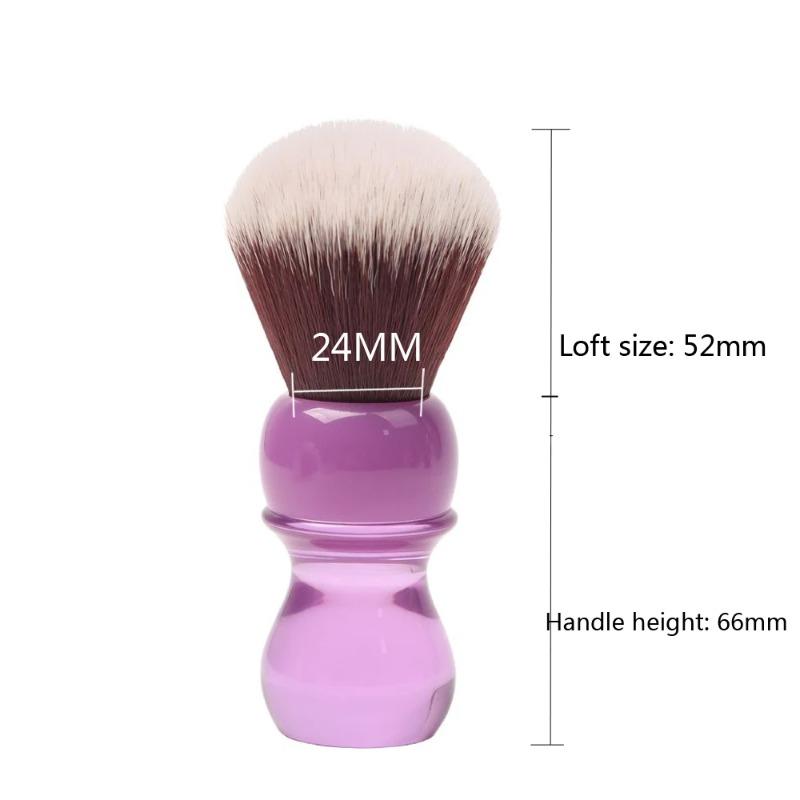 YAQI Minimalism 24mm Purple Handle Mink Synthetic Hair Knot Mens Wet Shaving Brush Portable Versatile Shaving Companion For Male