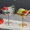 304 Stainless Steel Retro Footed Dessert Cup Luxury Ice Cream Bowl Hotel Restaurant Cocktail Pudding Cup Tableware