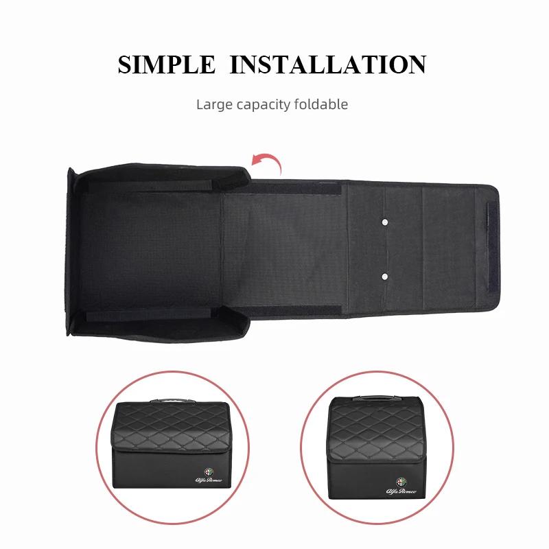 Hub Caps Car Large Capacity Trunk Storage Box Organize Collection Case For Alfa Romeo 156 159 147 4C 8C 166 Giulia Giulietta Mit CVP1