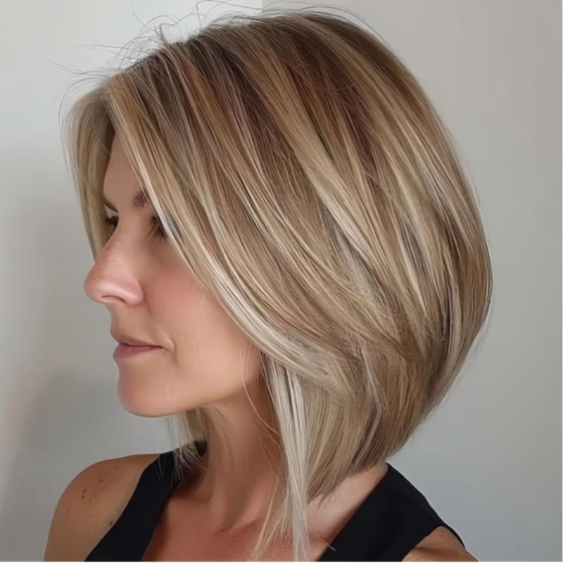 Short Straight Blonde Gradient Bob Wig