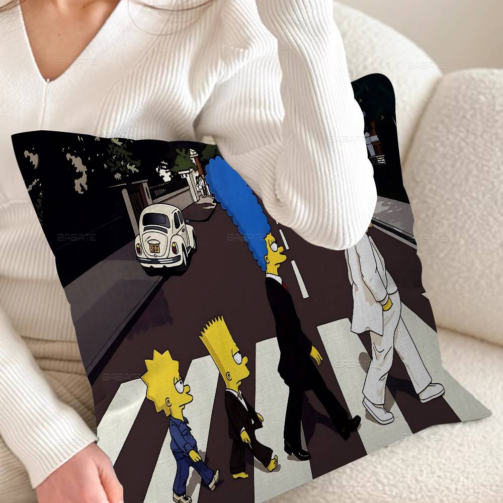Cartoon The S-Simpsons Cushion Cover Pillow Cover Decor Pillowcase Printed Cushion Case For Couch
