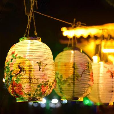 Hanging Lanterns Cylinder Round Hollow Flower Lanterns Chinese Style Chandelier Outdoor Garden Wedding Holiday Party Decorations
