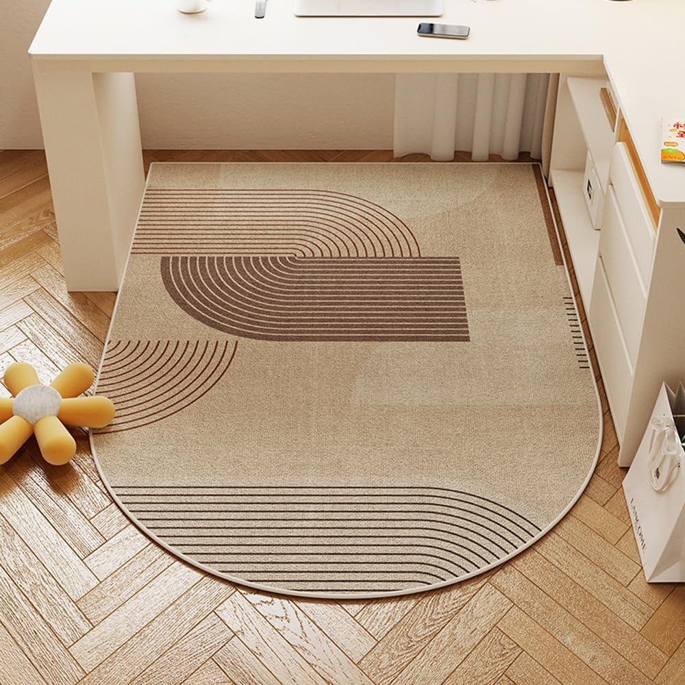 

VIKAMA Faux Cashmere Washed Back Arched Rug Washable Soft And Cozy Cool And Warm Study Bedroom Desk Mat Home Decoration 60X90