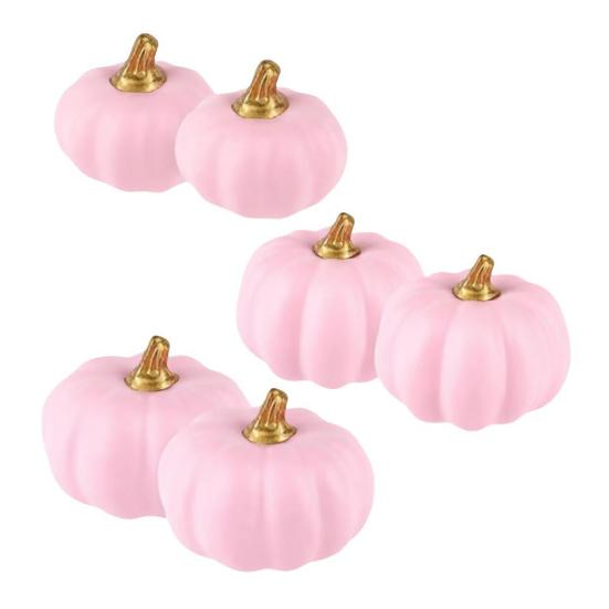 

6/12 шт. Пенопластовое украшение в виде тыквы Реалистичный дизайн Розовая тыква Статуэтка на Хэллоуин Вдохновляющее украшение для дома 6pcs