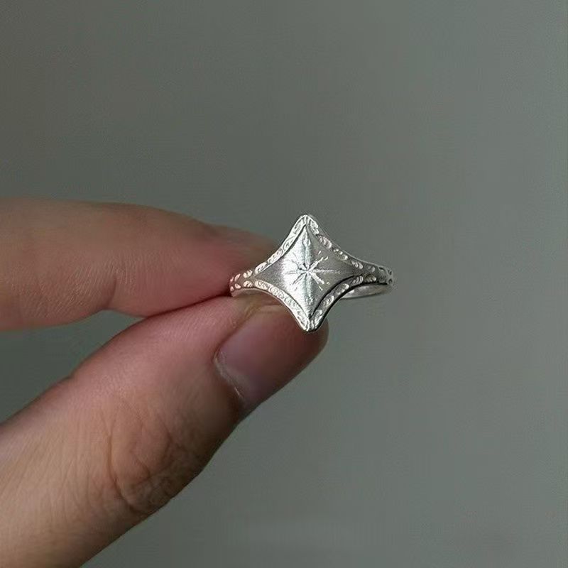 Cold Style Ancient Starburst Ring Women's Fashionable Design Niche Temperament Open Ring