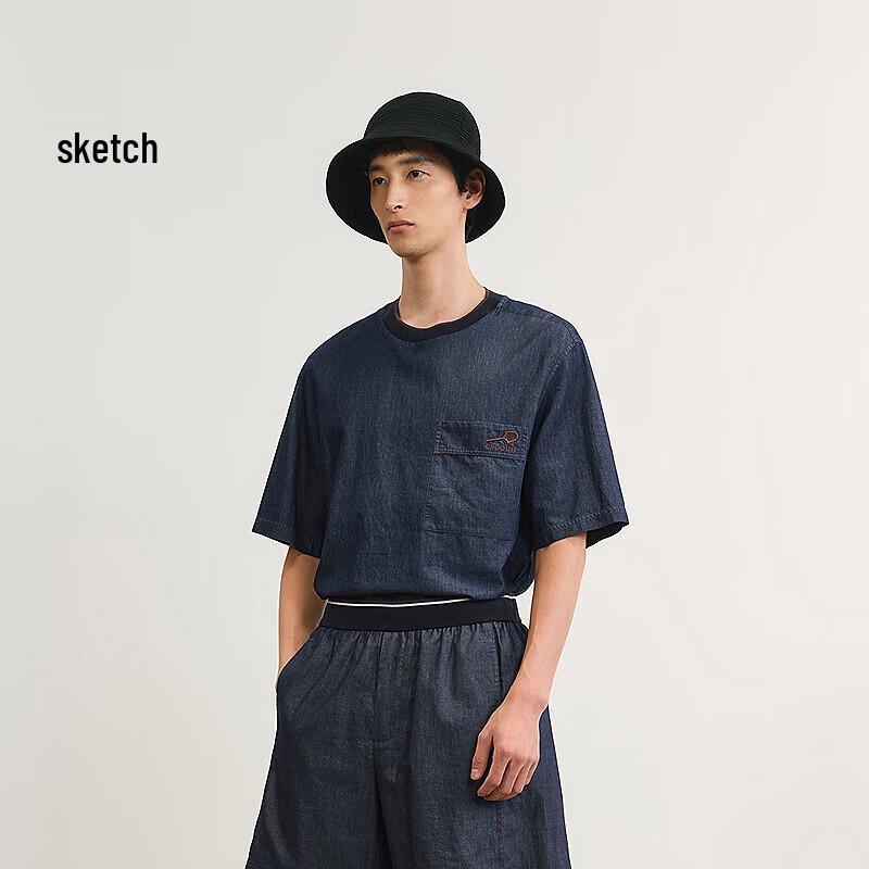 CROQUIS Men s 2025 Summer H-Line Cotton Loose Fit T-Shirt S