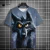 Fun Men's T-Shirt 3D Wolf Printed Short Sleeve T-Shirt Street Fashion Tops Hip Hop O Neck T-Shirt Summer Men's Casual Clothing