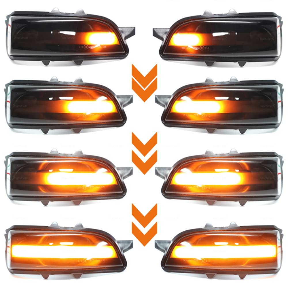 2Pcs Led Dynamic Turn Signal Lights Sequential Yellow Lights Black Shell Side Mirror Reflector Compatible For Volvo C30 S80 S40 V70 S60