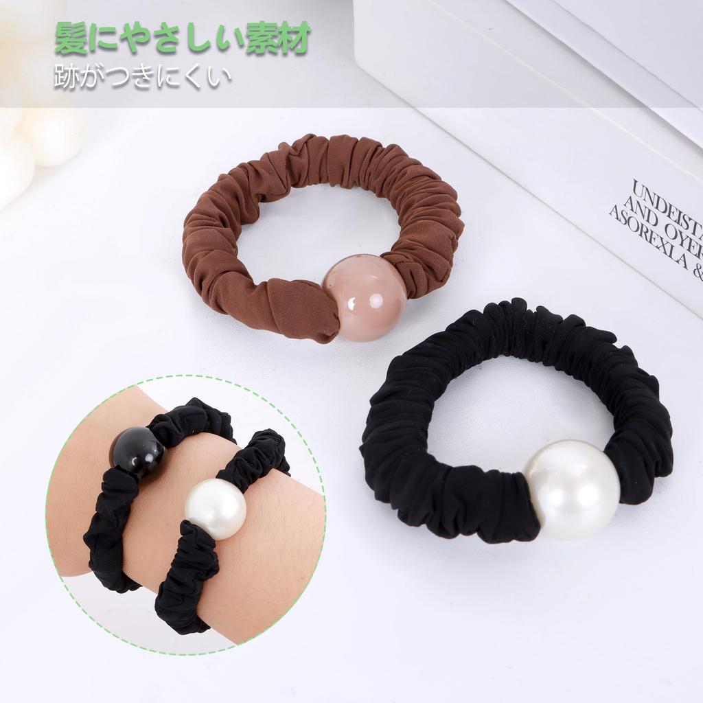 hair for Elegant and suitable for women with thick Perfect for everyday or as a Pearl-trimmed tie, scrunchie-style, women. simple, hair. wear,