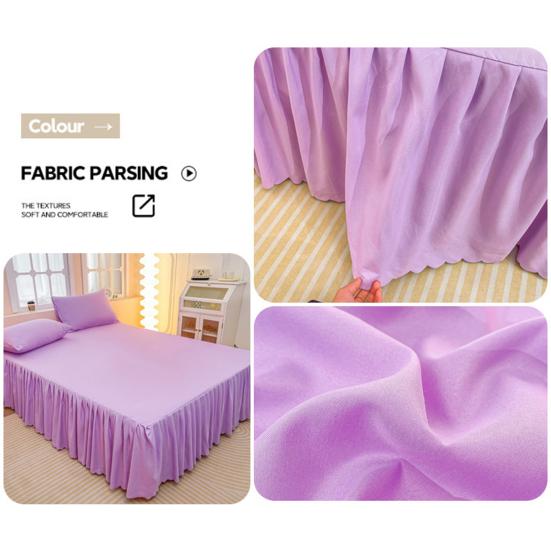 Yousheng Ruffled Bed Skirt King Size Bed Skirt with Platform Queen Size Wrinkle-Free Fade Resistant Bed Skirt for Bedroom Hotel Women Men