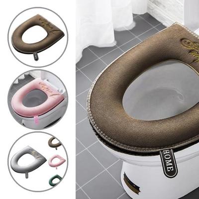 Useful Soft Reusable Embroidery Breathable Toilet Pad Mat Flexible 4 Colors Toilet Seat Pad
