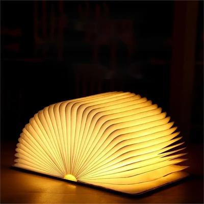 1PC LED Wooden Book Lamp Children Reading Light USB Bedside Table Lamp 3 Color Bedroom Art Decor Night Light for Kids Birthday Gift